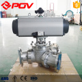 Pneumatic electric Flange connect Y type 3 way 120 degree 135 degree ball valve